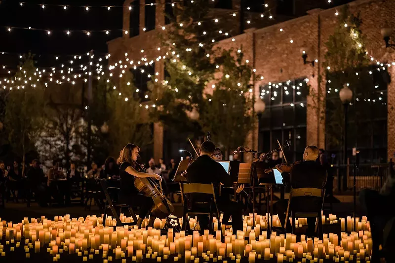 Image: String quartet perform by candlelight
