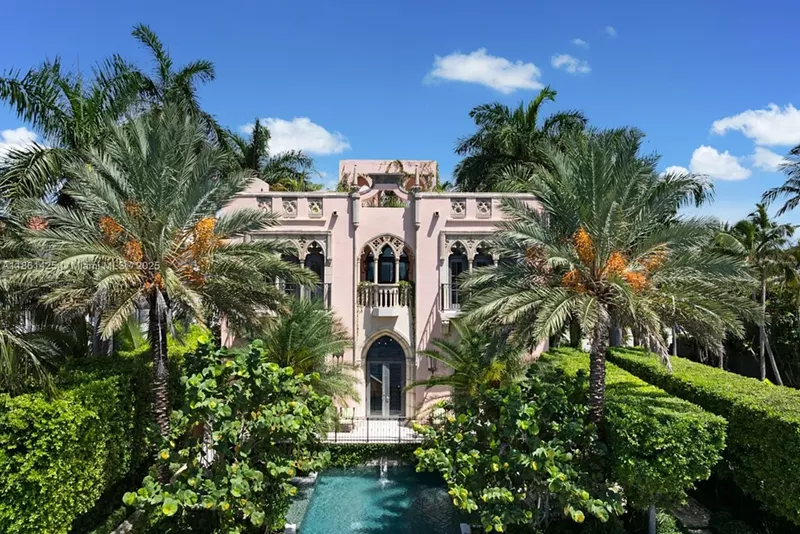Image: Depicted is an opulent gothic-style mansion in Coconut Grove.