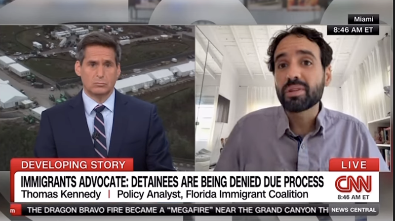 Image: CNN anchor John Berman speaks with policy analyst Thomas Kennedy during a CNN broadcast