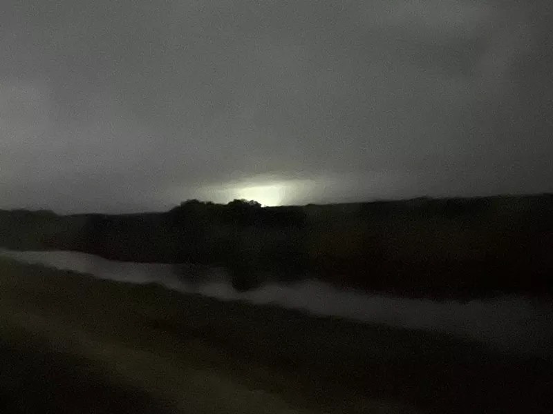 Image: Big Cypress from a distance, illuminated by the newly built Alligator Alcatraz.