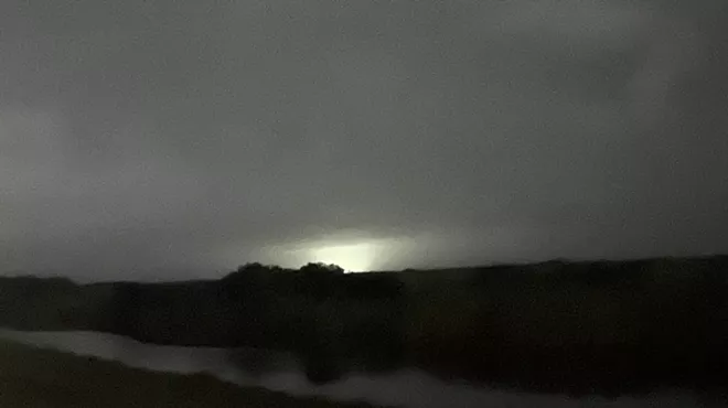 Big Cypress from a distance, illuminated by the newly built Alligator Alcatraz.