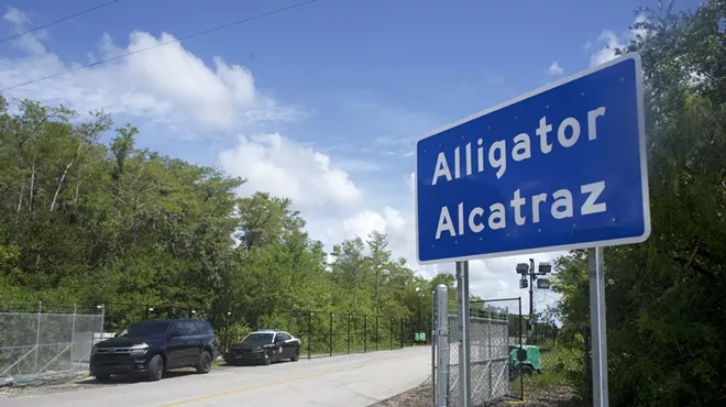 The "Alligator Alcatraz" sign.