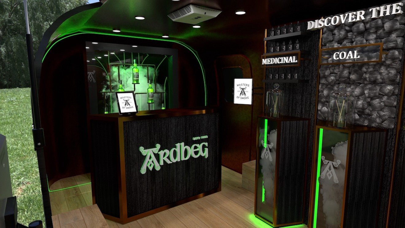 A sneak inside the Ardbeg Airstream, making stops in Miami March 7 through 10, 2024.