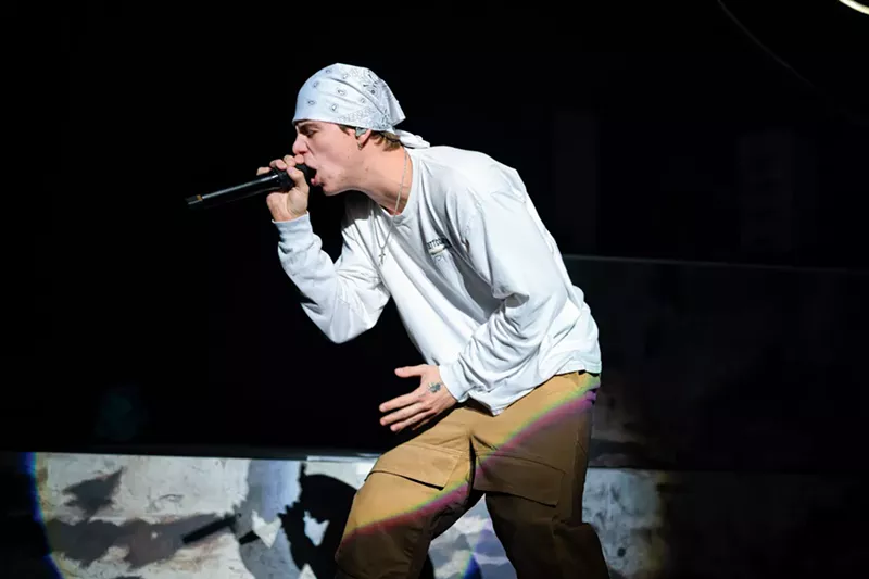 Image: The Kid Laroi on stage at the Fillmore Miami Beach