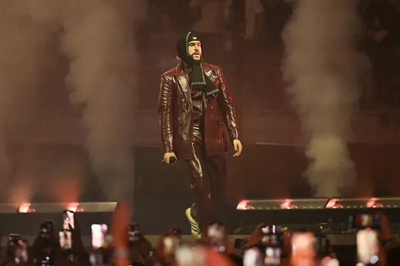 Image: Bad Bunny performing on stage at the Kaseya Center