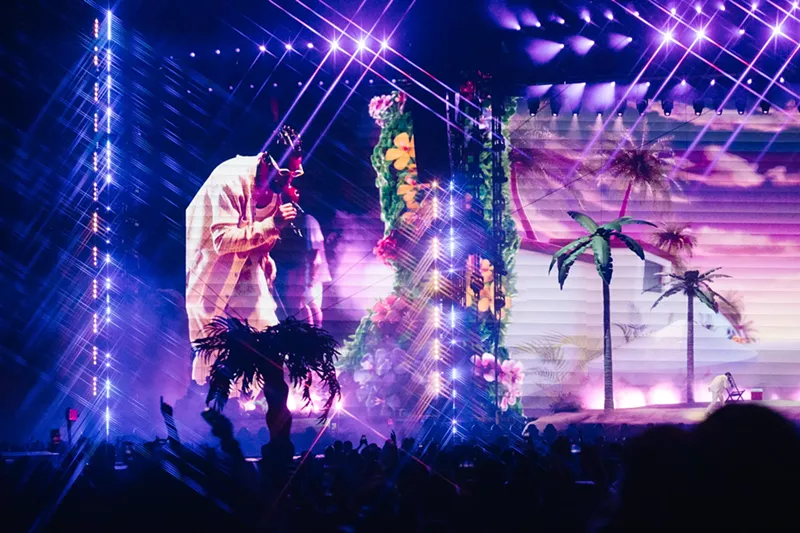 Image: Bad Bunny invited everyone to his one-man beach party at Hard Rock Stadium on Friday, August 12. See more photos from Bad Bunny's performance at Hard Rock Stadium here.