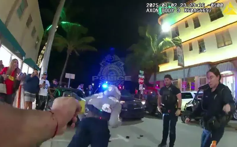 Image: Bodycam Footage: Miami Beach Police Tase Olympic Sprinter Fred Kerley