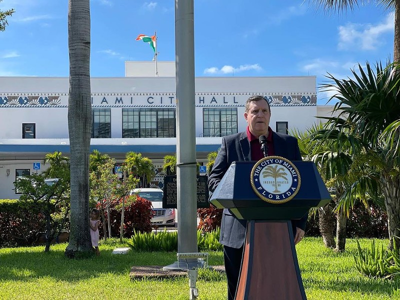 City Commissioner Joe Carollo stands in front of Miami City Hall.