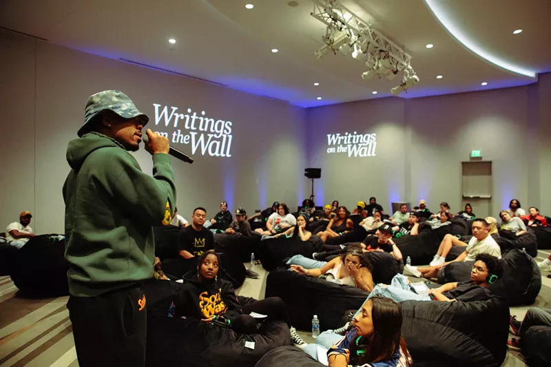 Image: Chance the Rapper answering questions from fans at a Writings on the Wall event