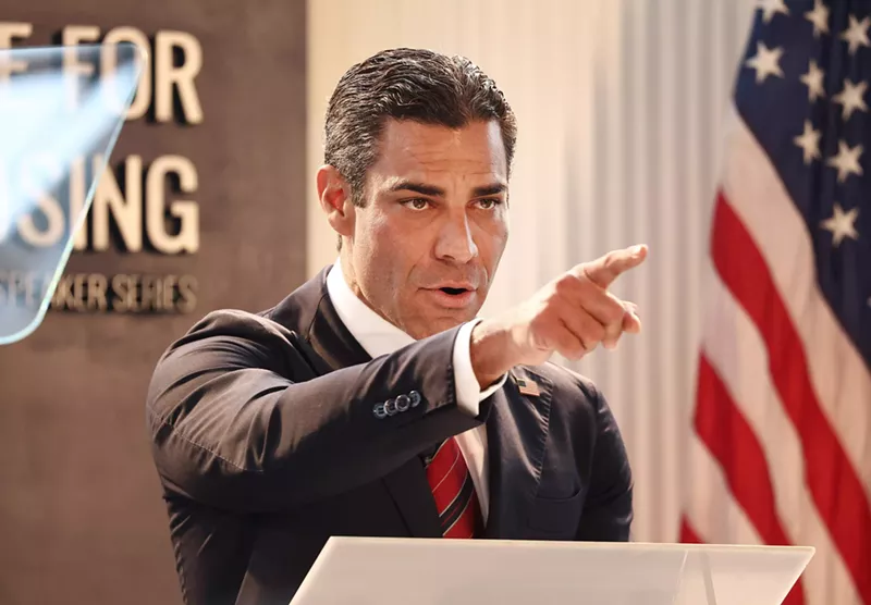 Image: Miami Mayor Francis Suarez announces his presidential run at the Ronald Reagan Presidential Library on June 15, 2023 in Simi Valley, California.