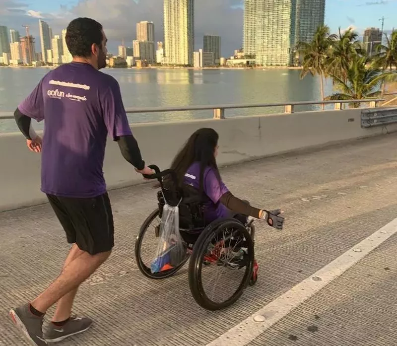 Image: Daniel Samano and Yoberly "Lilly" Zambrano on the Venetian Causeway