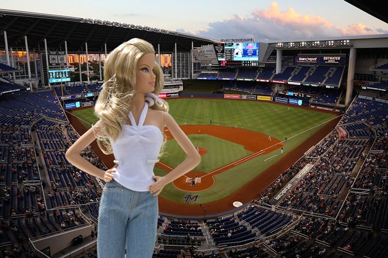 Barbie at the ballpark in Miami