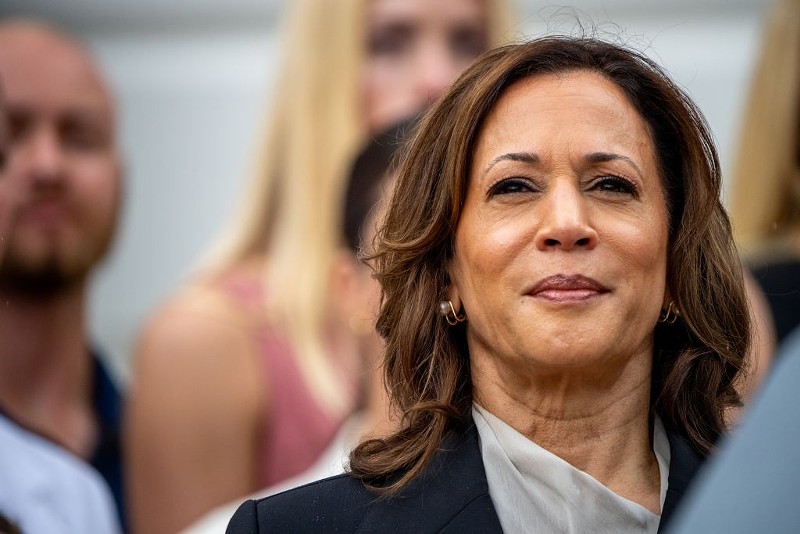 Is Vice President Kamala Harris, seen here attending an NCAA championship teams celebration on the South Lawn of the White House on July 22, Black enough? Donald Trump has his doubts.