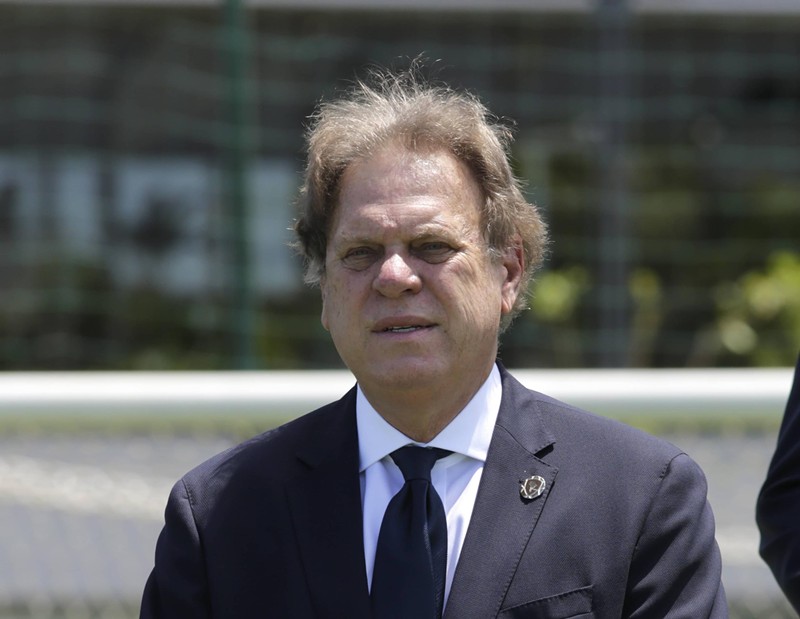 Ramon Jesurun, President of Federacion Colombiana de Futbol FCF, at an official event to unveil improvements in the headquarters of CONMEBOL on November 25, 2020 in Asuncion, Paraguay
