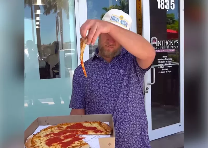 Image: Dave Portnoy gives Anthony's Coal Fired Pizza in Miami a harsh 5.9 and blames the decline on BurgerFi’s $161M buyout, although fans and the chain fired back.