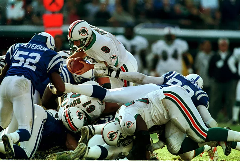 Image: The last time the Miami Dolphins notched a postseason victory, Jay Fiedler had just turned 29 and Tua Tagovailoa was 2 and a half.