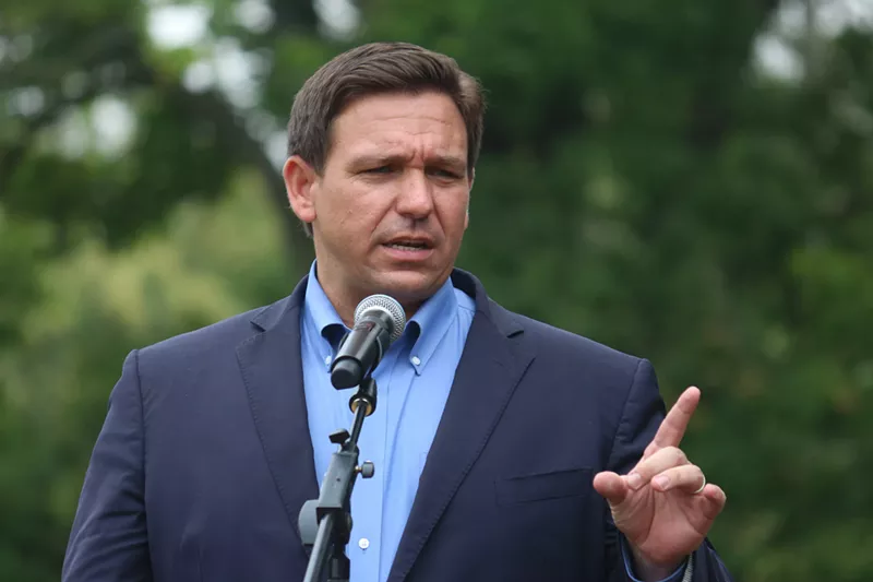 Image: Florida Gov. Ron DeSantis speaks at the Nebraska Steak Fry.