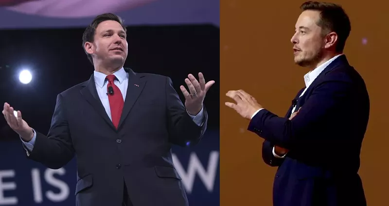 Image: Twitter boss Elon Musk's attempted chat with Florida Gov. Ron DeSantis on May 24 at 6 p.m. went haywire.