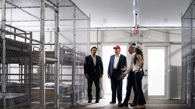 Federal and state officials visit Alligator Alcatraz.