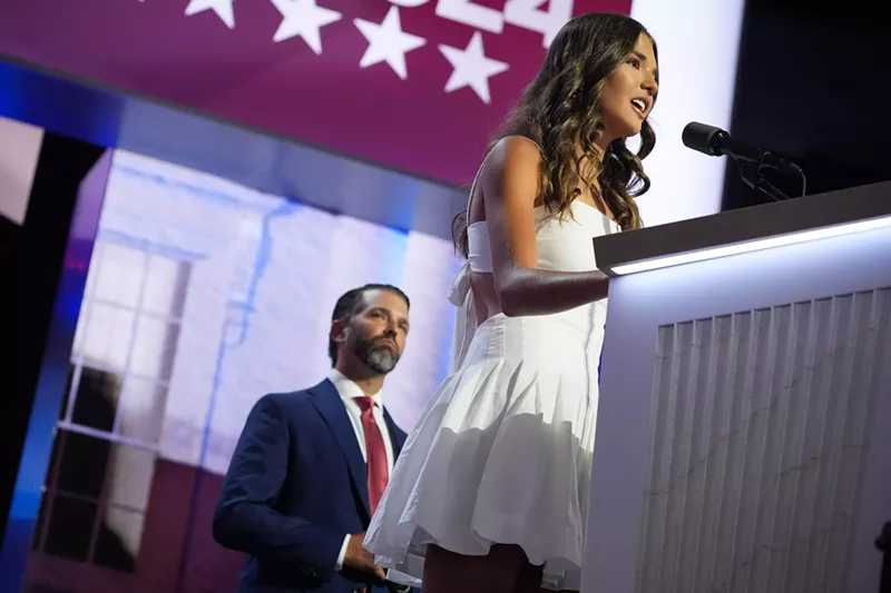 Image: Kai Trump stands and speaks at the 2024 Republican National Committee