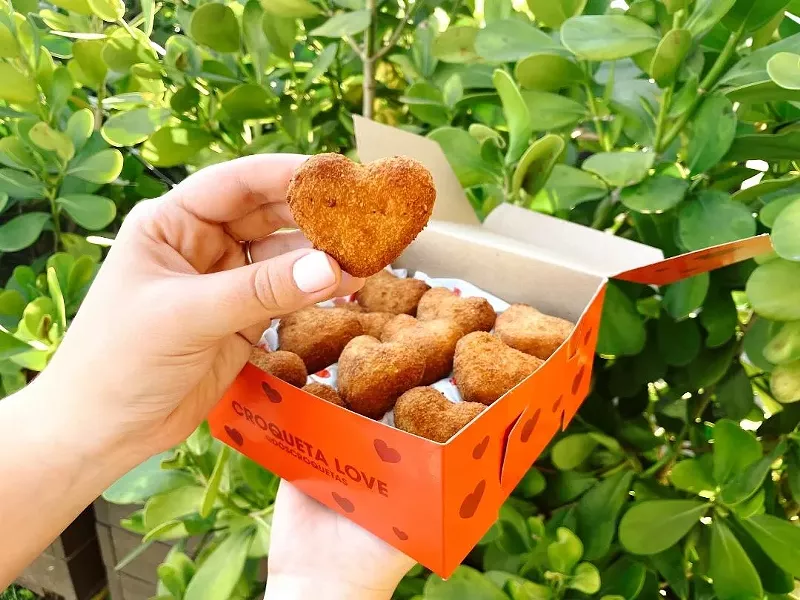 Image: Heart-shaped croquetas are the most Miami Valentine's Day gift.