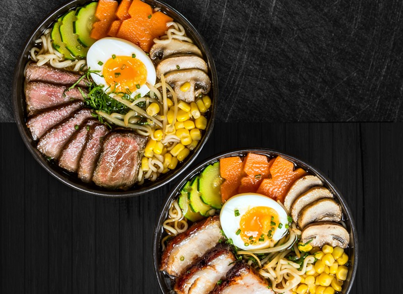 The ramen lomo fino and the ramen cerdo from Noe Sushi Bar, Ecuador's largest Japanese fusion chain. The restaurant will open its first U.S. location in Miami this summer.