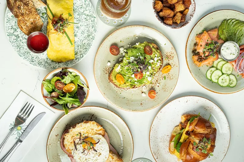 Image: Various breakfast dishes on a table from Cafe Bastille