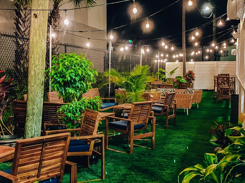 Image: Época Brewing's zen-inspired outdoor beer garden in North Miami.