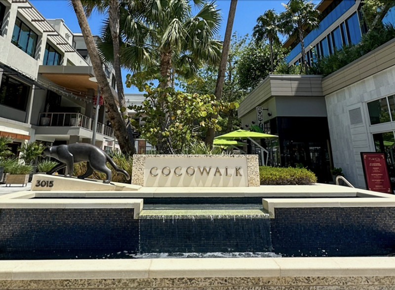 Photo of the entrance of CocoWalk where Chop Steakhouse & Bar will open at the former Key Club location.