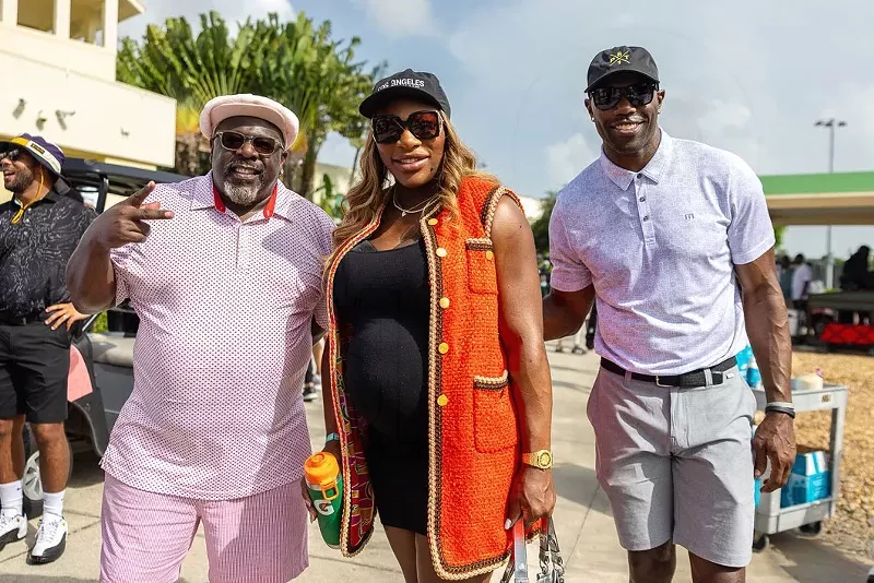 Image: Cedric the Entertainer, Serena Williams, and Terrell Owens