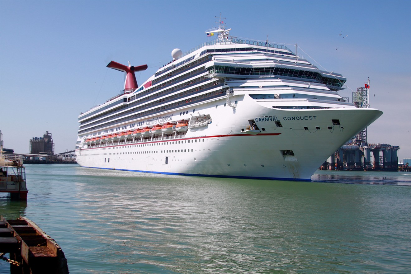 The Carnival Conquest  docked in Galveston, Texas