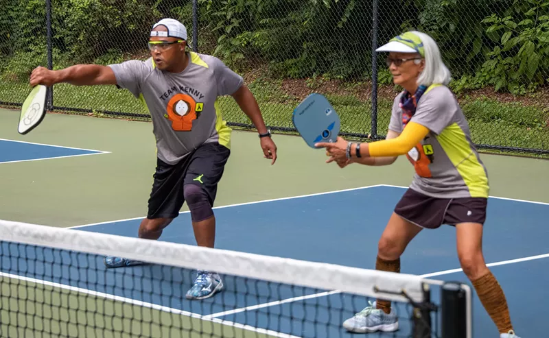 Image: Miami and pickleball go together like guys and ballcaps and grandmas and visors.