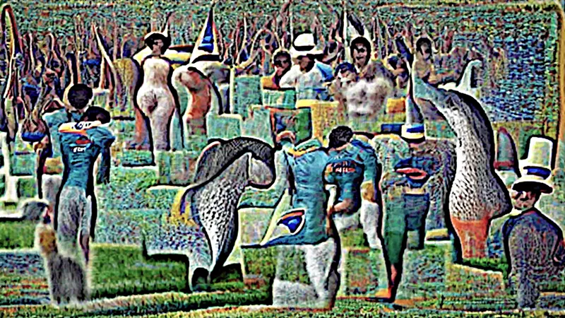 Image: "Miami Dolphins Crush Buffalo Bills | Seurat"