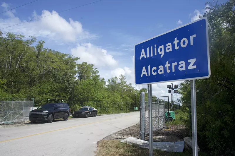 Image: The "Alligator Alcatraz" sign.