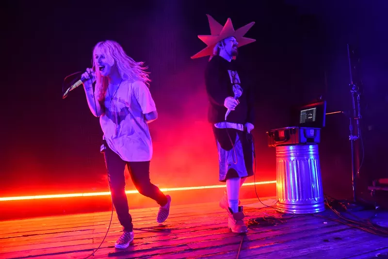Image: Laure Les and Dylan Brady of 100 gecs performing at Revolution Live on May 10, 2023. View more photos from 100 gecs' performance here.