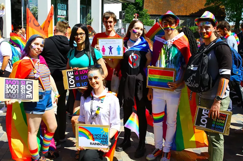 Image: Youth protest for more civil rights for LGBTQ people.