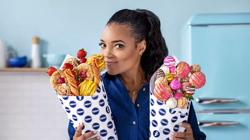 Image: Amaris Jones is collaborating with the Pillsbury Doughboy on two delightful bouquets.