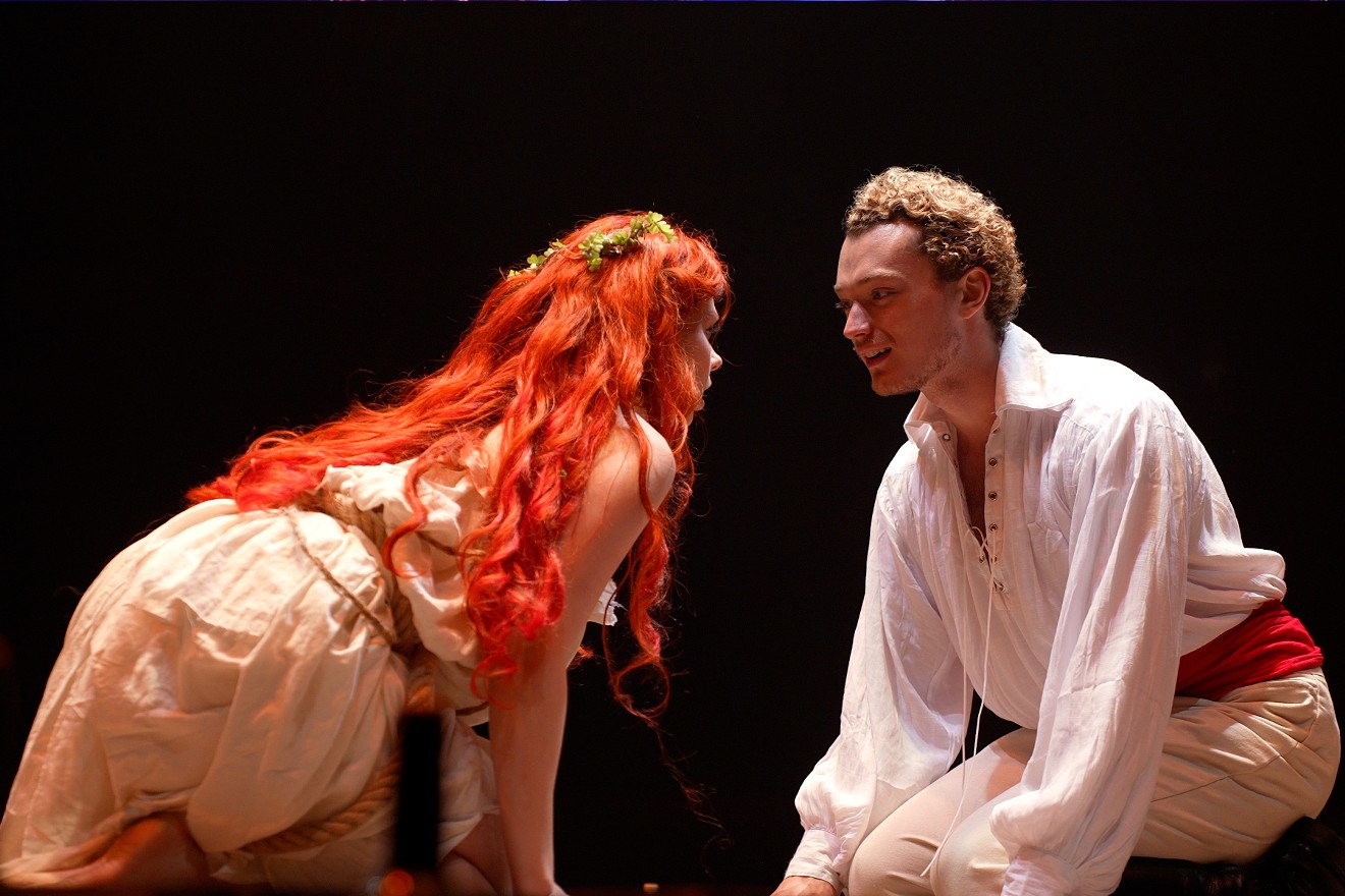 Josslyn Shaw's Ariel falls for Henry Thrasher's Prince Eric in Area Stage Company's The Little Mermaid.