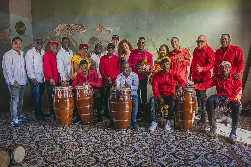 Image: The members of Afrocuba de Matanzas and Los Muñequitos de Matanza