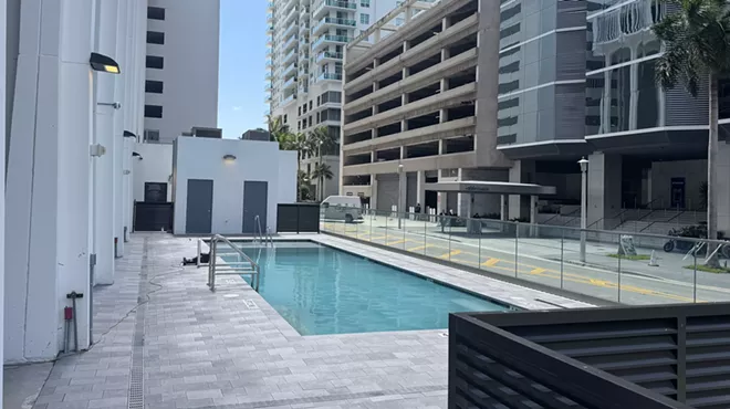A ground-level pool next to CVS in Brickell