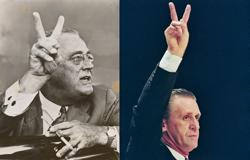 Exhibit A: Pat Riley (right), looking presidential.