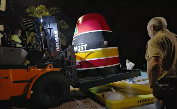Image: Iconic Key West 'Southernmost Point' Buoy Removed for Restoration