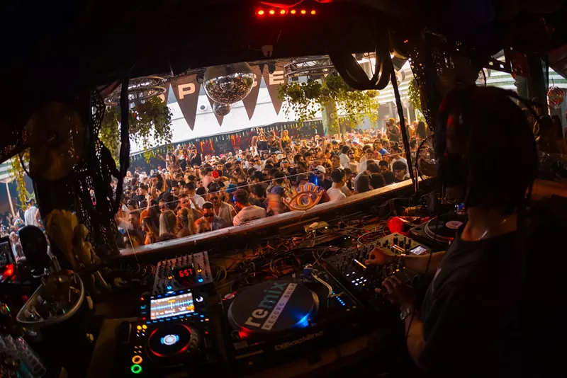 Image: The crowd from the DJ booth at Club Space