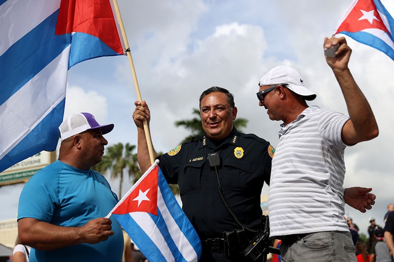 Miami Police chief Art Acevedo during July's Patria y Vida protests.