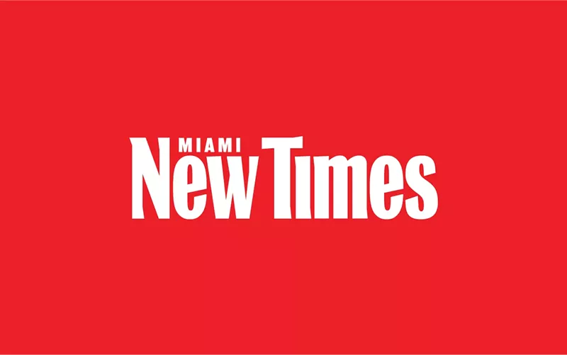 Image: Miami New Times logo on a plain red background