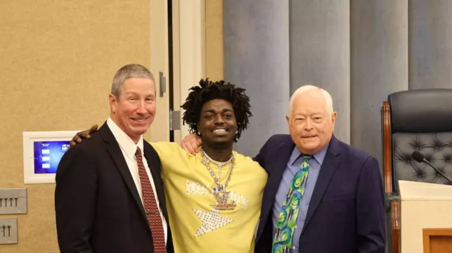Kodak Black stands in middle next to Pompano Beach commissioners