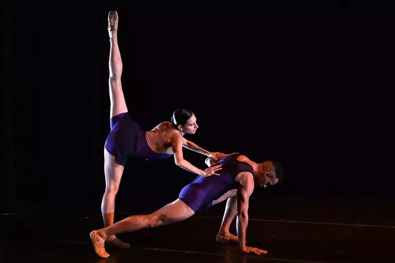 Image: Dimensions Dance Theatre of Miami is one of the companies in the Daniel Lewis Dance Sampler. Pictured above are Melissa Verdecia and Lyvan Verdecia in "Smallest-Orbits."