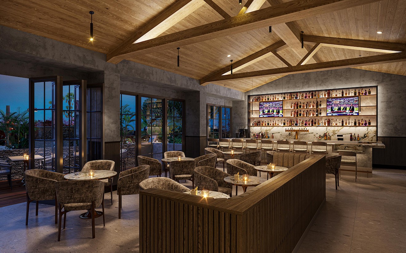 A rendering of the front bar area at the Amalfi Llama, opening December 2023 in Aventura.