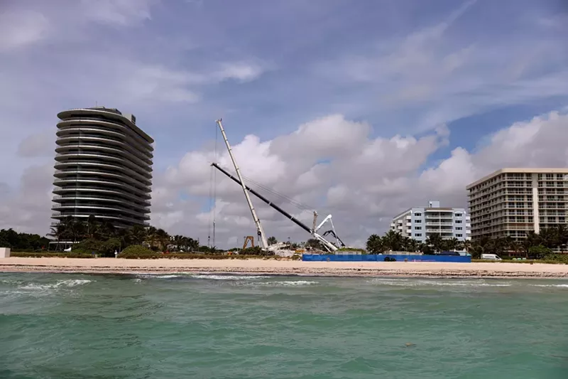 Image: The 12-story Champlain Towers South condo has vanished from the coastal skyline following the controlled demolition of the building on the night of July 4.
