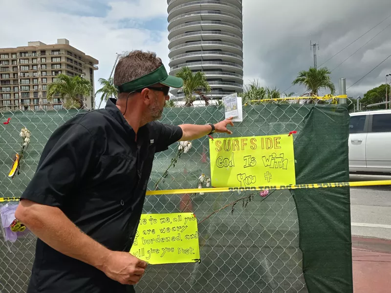 Image: Scott Ritter traveled 200 miles from his home in Englewood, Florida, to lend a hand at the site of the Surfside building collapse.